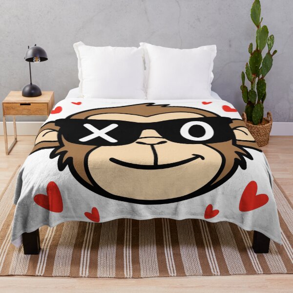Item preview, Cool Monkey Face with XO Sunglasses and Red Hearts designed and sold by graphixpolash.