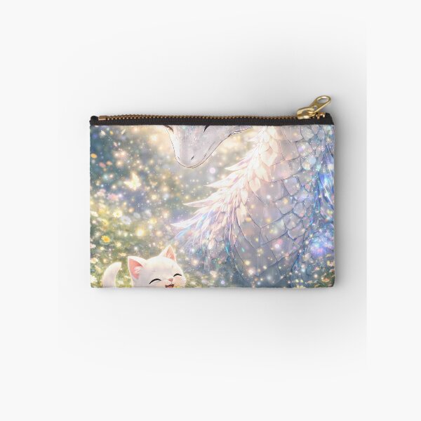 Item preview, Dragon and cat playing in flower field designed and sold by Helmy Dream.