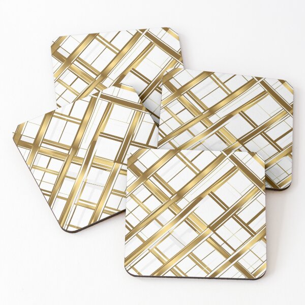 Item preview, Over It Plaid - Gold Foil and White  designed and sold by CleverCulture.