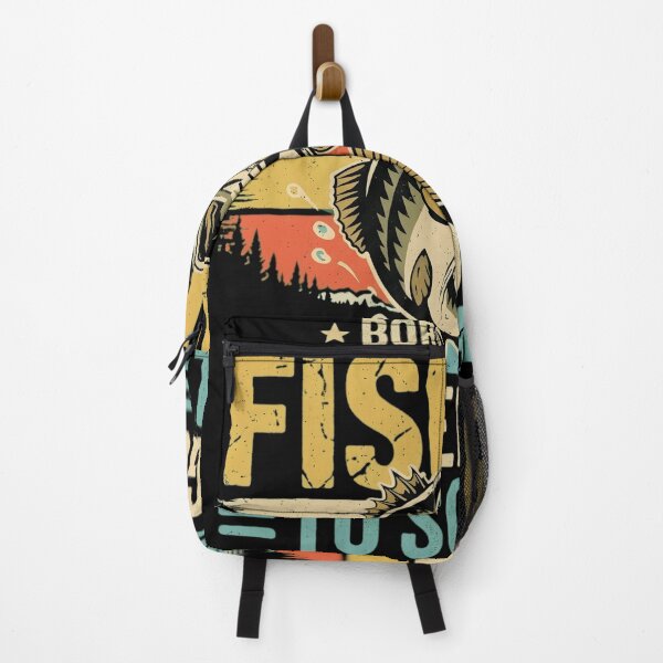 Item preview, Born to Go Fishing Forced to Go to School - Funny Vintage Bass Fishing Design designed and sold by haitrieuic96.