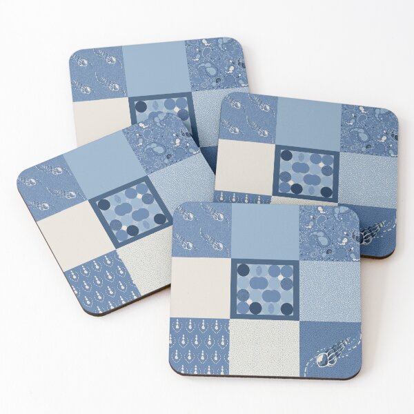 Item preview, Salt Water Shallows patchwork in summertime blues designed and sold by LisaLeQuelenec.