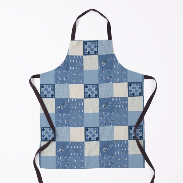 Item preview, Salt Water Shallows patchwork in summertime blues designed and sold by LisaLeQuelenec.