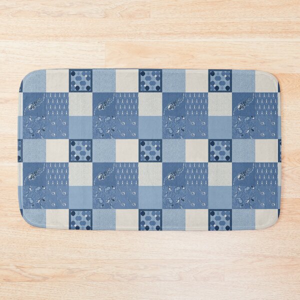 Item preview, Salt Water Shallows patchwork in summertime blues designed and sold by LisaLeQuelenec.