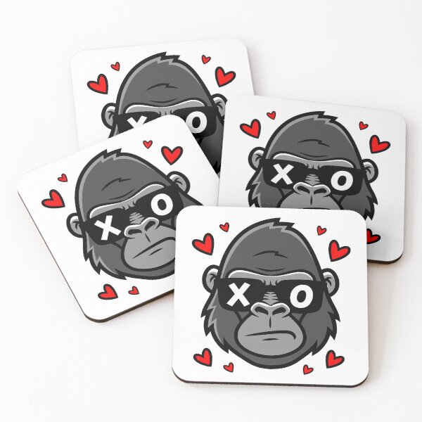 Item preview, Tough Gorilla Boss with Sunglasses and Hearts designed and sold by graphixpolash.