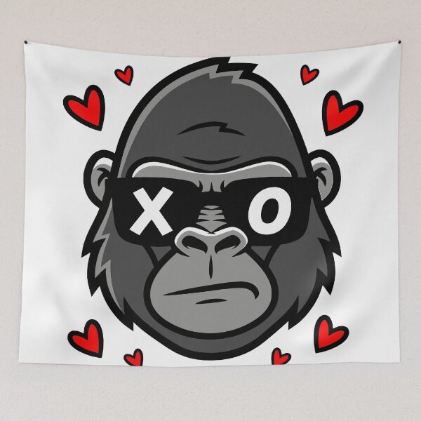 Item preview, Tough Gorilla Boss with Sunglasses and Hearts designed and sold by graphixpolash.