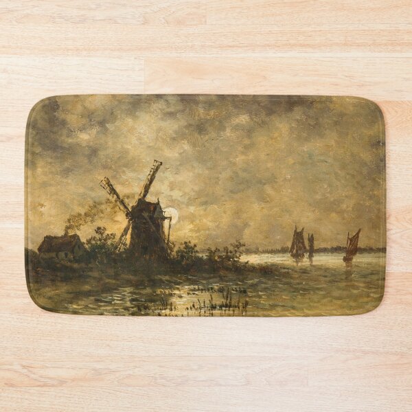 Item preview, River view in moonlight - Egide François Leemans  designed and sold by Vintage Designs +.