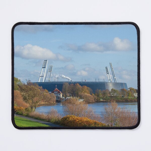 Item preview, Weserstadion football stadium in autumn with Weser designed and sold by Torsten  Krüger.