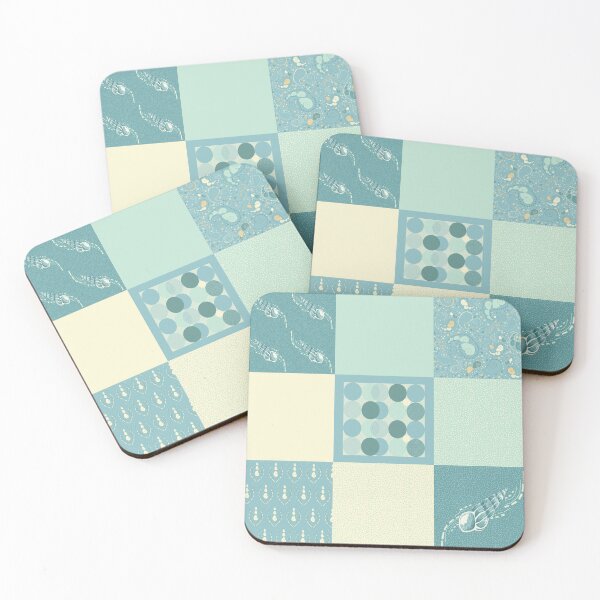 Item preview, Salt Water Shallows patchwork in teal and aqua designed and sold by LisaLeQuelenec.