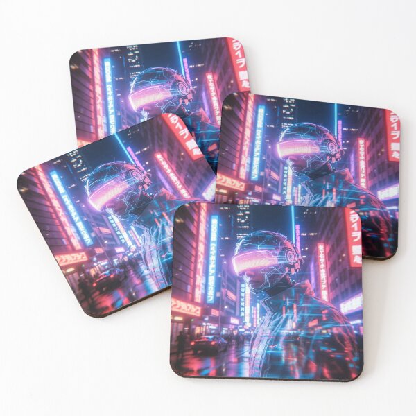 Item preview, Cyberpunk Neon Visor Rider – Futuristic Helmet Glow in Japanese Neon Streets designed and sold by RadaQueen.