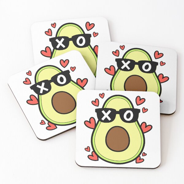 Item preview, Cute Avocado Half with Sunglasses and Floating Hearts designed and sold by graphixpolash.