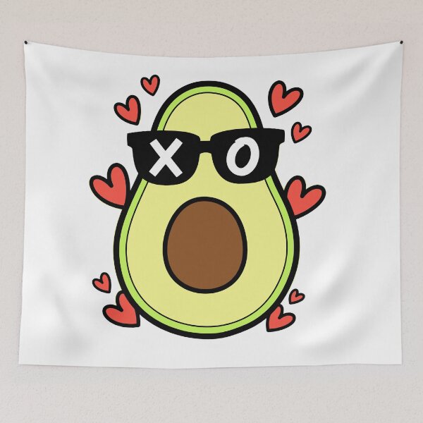 Item preview, Cute Avocado Half with Sunglasses and Floating Hearts designed and sold by graphixpolash.