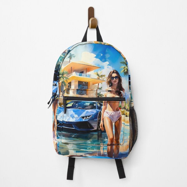Item preview, Watercolor Illustration Of Fast Blue Sports Car By A Pool designed and sold by RevUpDesign.
