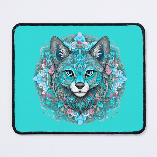 Item preview, Mystical Cyan Wolf With Flowers designed and sold by Good Vibes .