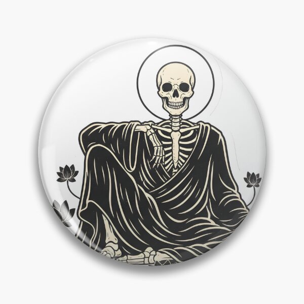 Item preview, Peaceful Goth Stickman Meditating Zen Skeleton Dark Academia Aesthetic Midnight Onyx designed and sold by StickyGuys.