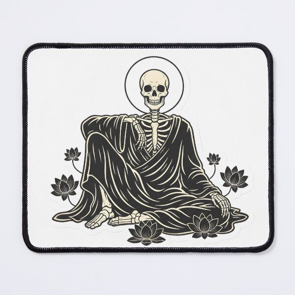 Item preview, Peaceful Goth Stickman Meditating Zen Skeleton Dark Academia Aesthetic Midnight Onyx designed and sold by StickyGuys.