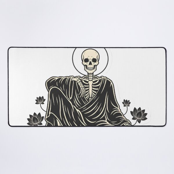 Item preview, Peaceful Goth Stickman Meditating Zen Skeleton Dark Academia Aesthetic Midnight Onyx designed and sold by StickyGuys.