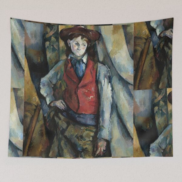 Item preview, Boy in a Red Waistcoat by Paul Cézanne: Post Impressionist Portrait Poster designed and sold by artofuniverse.