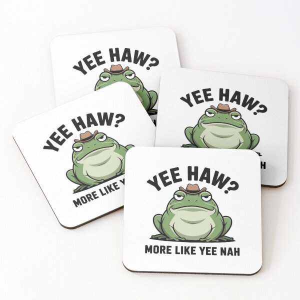 Item preview, Yee Nah Cowboy Frog - Funny Sarcastic Meme Art designed and sold by Mr-wow.