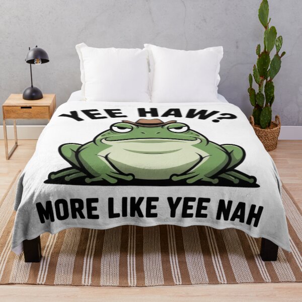 Item preview, Yee Nah Cowboy Frog - Funny Sarcastic Meme Art designed and sold by Mr-wow.