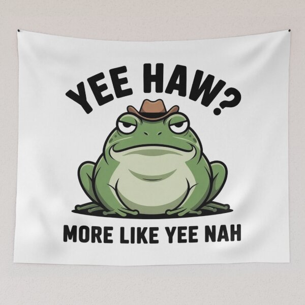 Item preview, Yee Nah Cowboy Frog - Funny Sarcastic Meme Art designed and sold by Mr-wow.