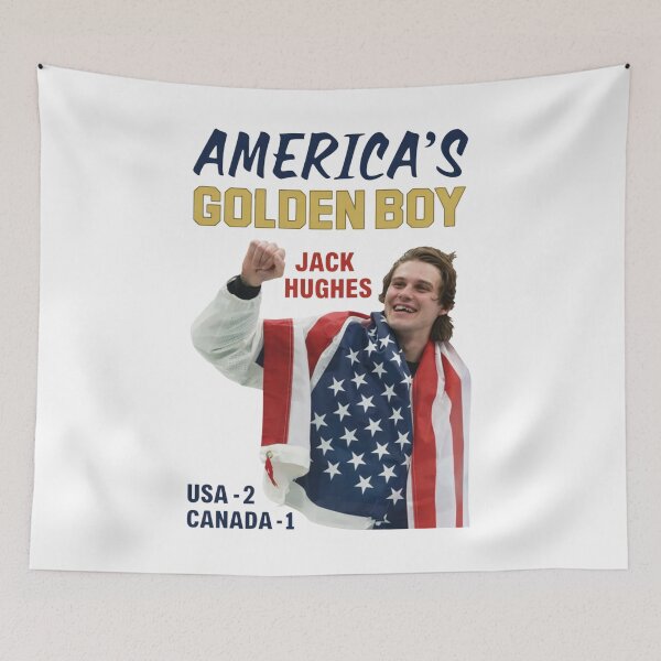 Item preview, Jack Hughes USA Hockey, Jack Hughes Golden Goal designed and sold by CLOUDYMOODS.