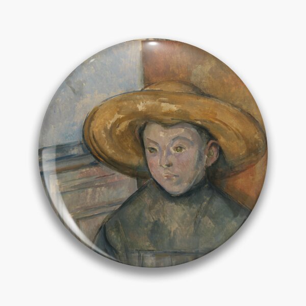 Item preview, Boy With a Straw Hat by Paul Cézanne: Post Impressionist Portrait Print designed and sold by artofuniverse.