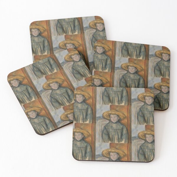 Item preview, Boy With a Straw Hat by Paul Cézanne: Post Impressionist Portrait Print designed and sold by artofuniverse.