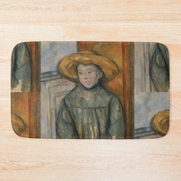 Item preview, Boy With a Straw Hat by Paul Cézanne: Post Impressionist Portrait Print designed and sold by artofuniverse.