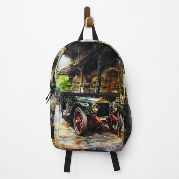 Item preview, Majestic Antique Green Car Parked Inside A Classic Vintage Garage designed and sold by RevUpDesign.