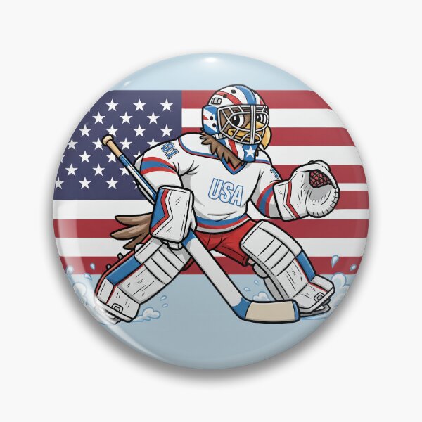 Item preview, USA Eagle Hockey Goalie - Patriotic American Flag Sports Art designed and sold by Wild-way Art.