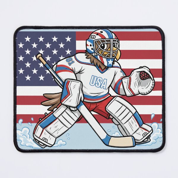 Item preview, USA Eagle Hockey Goalie - Patriotic American Flag Sports Art designed and sold by Wild-way Art.