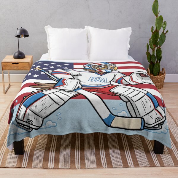 Item preview, USA Eagle Hockey Goalie - Patriotic American Flag Sports Art designed and sold by Wild-way Art.