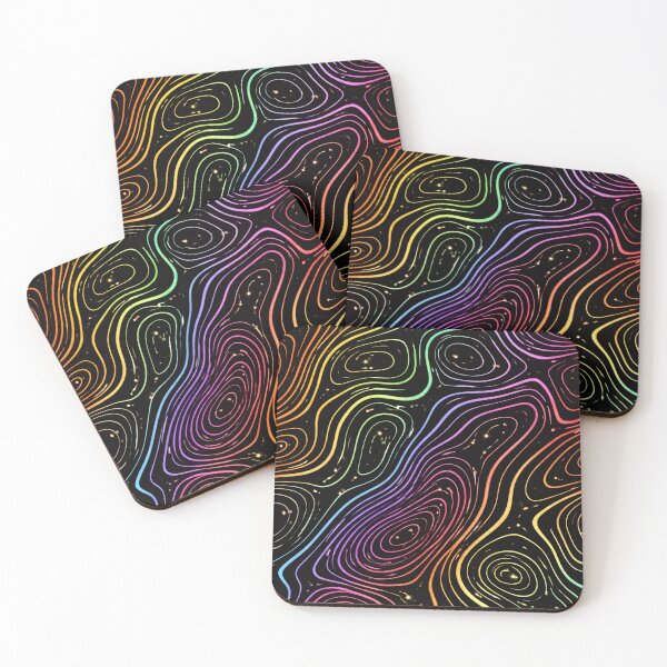 Item preview, Neon Topographic Lines on Black – Abstract Contour Map Design designed and sold by DrizzyV.