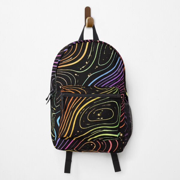 Item preview, Neon Topographic Lines on Black – Abstract Contour Map Design designed and sold by DrizzyV.