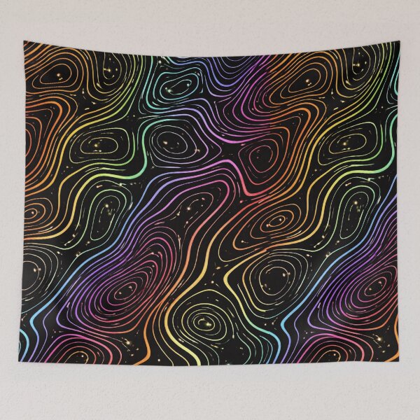 Item preview, Neon Topographic Lines on Black – Abstract Contour Map Design designed and sold by DrizzyV.