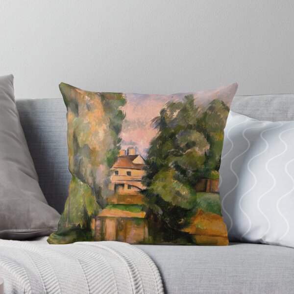 Item preview, Country House By a River by Paul Cézanne: Serene Post Impressionist Landscape designed and sold by artofuniverse.