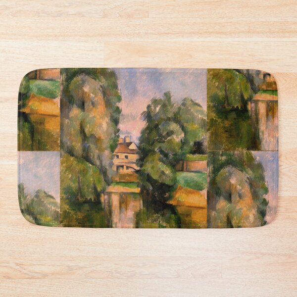 Item preview, Country House By a River by Paul Cézanne: Serene Post Impressionist Landscape designed and sold by artofuniverse.