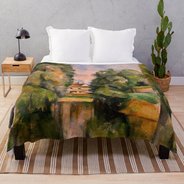 Item preview, Country House By a River by Paul Cézanne: Serene Post Impressionist Landscape designed and sold by artofuniverse.