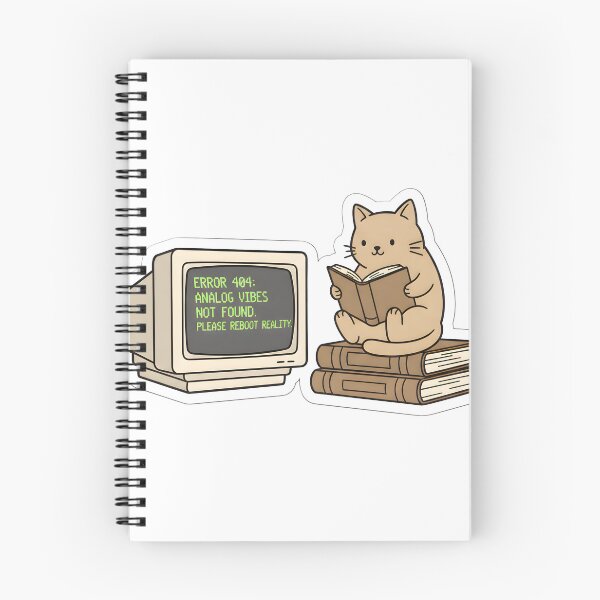 Item preview, Retro Computer Error Cat Bookworm Cozy Reading Aesthetic Vintage Tech Academic Humor designed and sold by StickyGuys.