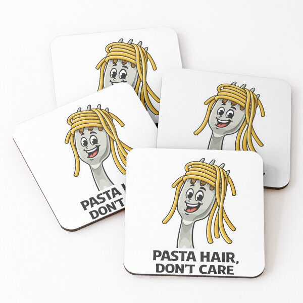 Item preview, More Spaghetti Less Upsetti Funny Pasta Hair Fork Cartoon designed and sold by VibeOffline Studio.