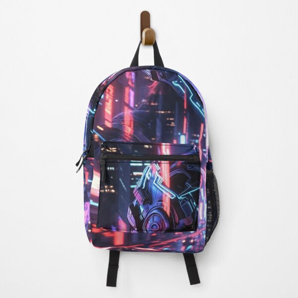 Item preview, Cyberpunk Neon Female Rider – Futuristic Helmet Glow in Electric Night City designed and sold by RadaQueen.