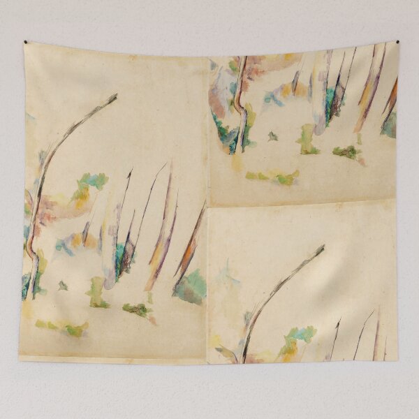 Item preview, Ef Bb Bfsous Bois by Paul Cézanne: Minimal Woodland Watercolor Poster designed and sold by artofuniverse.