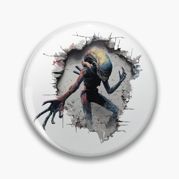 Item preview, Alien Xenomorph Breaking Through Wall | Sci-Fi Horror Creature Art designed and sold by Petru&Myself.