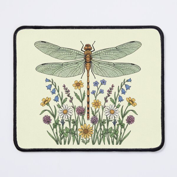 Item preview, Dragonfly with Garden Wildflowers Art designed and sold by BirdsnStuff.