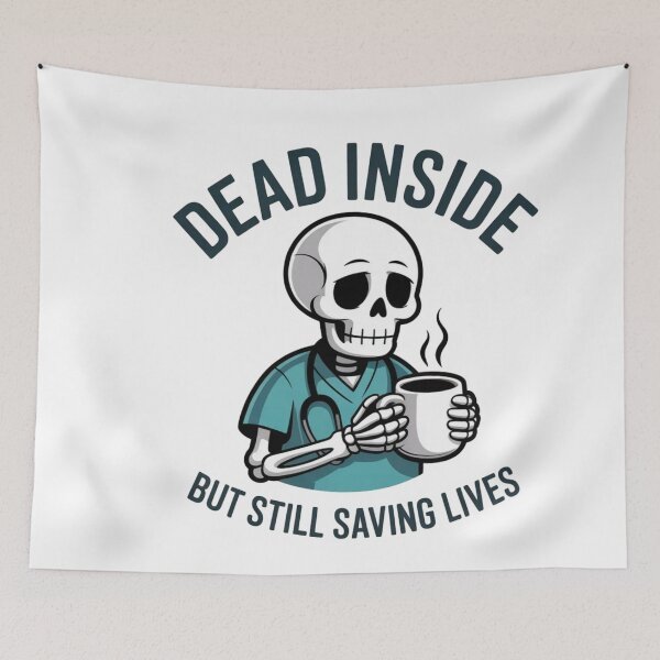 Item preview, Dead Inside But Still Saving Lives - Funny Skeleton Nurse Art designed and sold by Mr-wow.