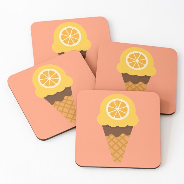 Item preview, Lemon and Orange Ice Cream Cone | Kawaii Citrus Sticker designed and sold by Aloloco.