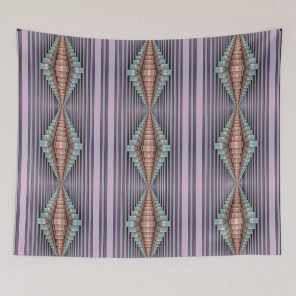 Item preview, Symmetrical abstract geometric pattern with layered vertical stripes designed and sold by ScreenPin.