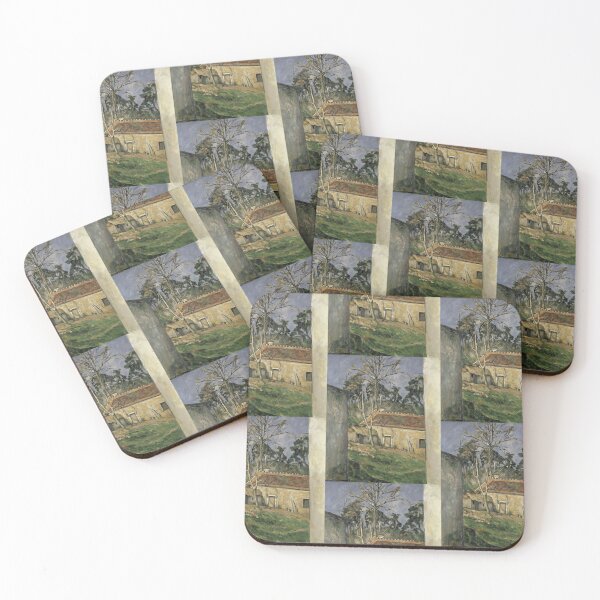 Item preview, Farmyard by Paul Cézanne: Rustic Post Impressionist Landscape Poster designed and sold by artofuniverse.