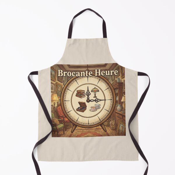 Item preview, Brocante Heure – A vintage pun for antique dealers and bargain hunters designed and sold by WordPlayStudio.