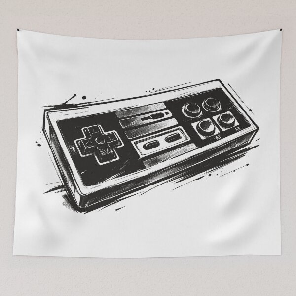 Item preview, Retro Game Controller Silhouette Art designed and sold by JaaGo PopLab.